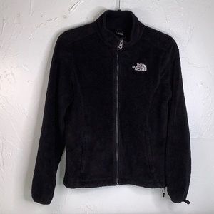 The North Face full Zipper Fleece Black Sweater women size small EUC
